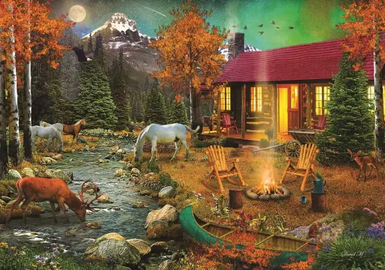 Aurora Lights At Cabin